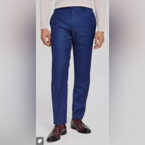 Calvin Klein Wool/Spandex Pants. Blue/ Black Stripes 40X32 Men Pockets - Picture 2 of 16